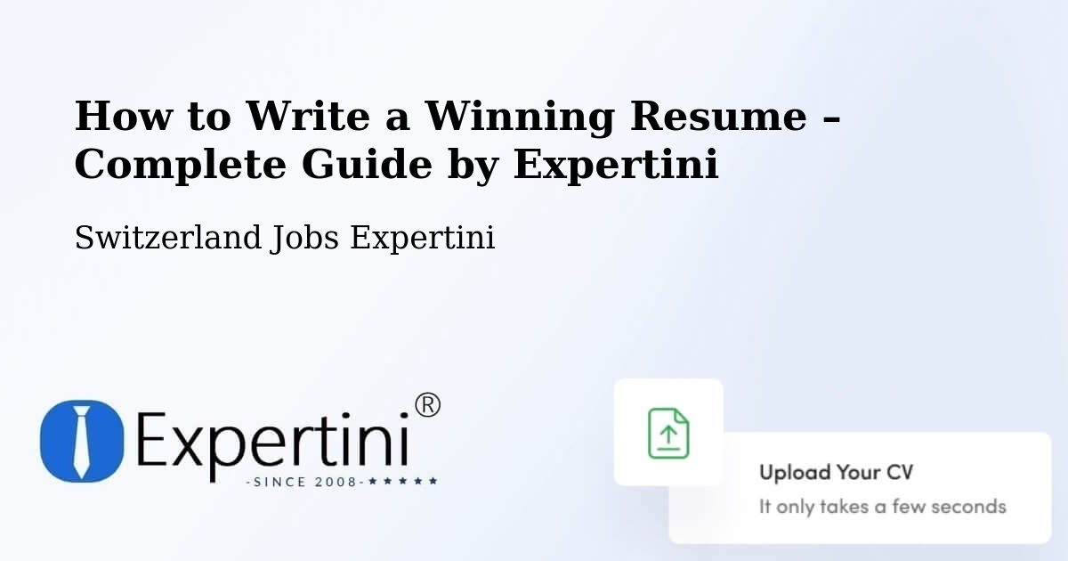 Resume Writing Guide for Job Seekers – Verbier - Verbier, Switzerland Jobs Expertini